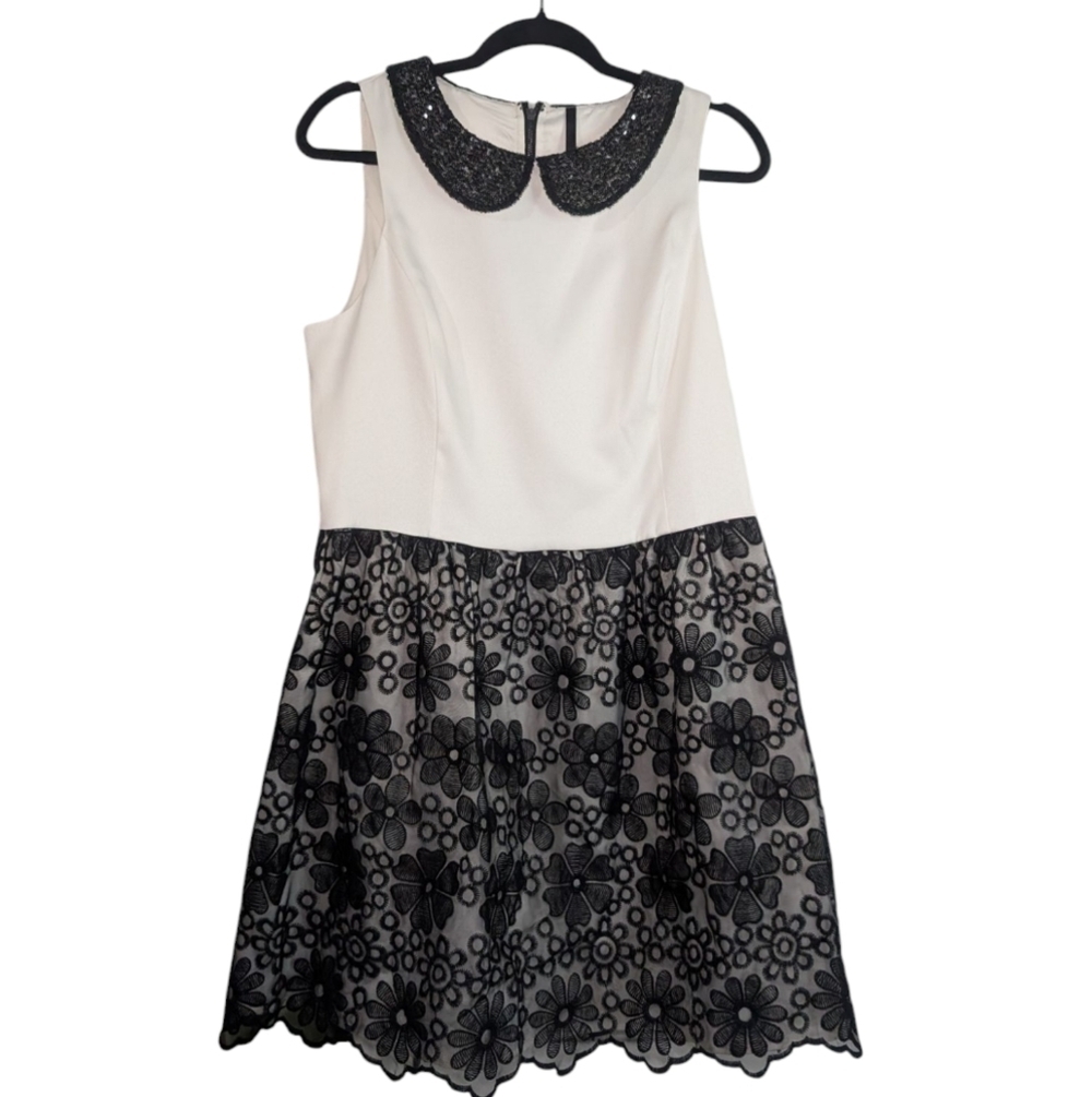 Kensie Elegant Black and White Sleeveless Dress